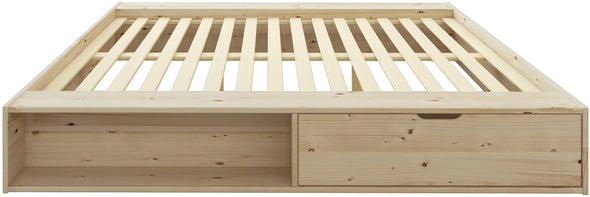 Pat Erno cu design modern din lemn de pin cu depozitare 180x200 cm