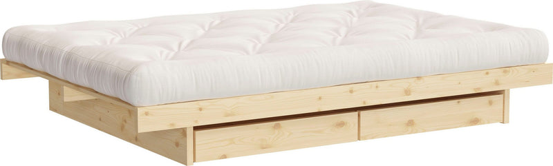 Pat Karup Kanso minimalist din lemn de pin cu sertare 140x200 cm - LunaHome.ro