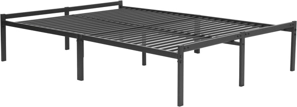 Pat List cu somiera inclusa din metal negru 140x200 cm - LunaHome.ro