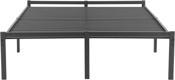 Pat List cu somiera inclusa din metal negru 140x200 cm - LunaHome.ro