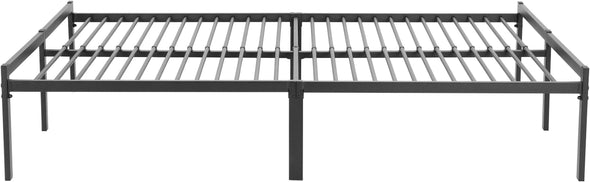 Pat List cu somiera inclusa din metal negru 140x200 cm - LunaHome.ro