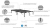 Pat List cu somiera inclusa din metal negru 140x200 cm - LunaHome.ro