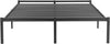 Pat List cu somiera inclusa din metal negru 160x200 cm - LunaHome.ro