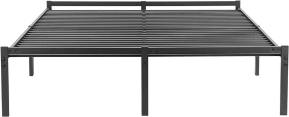 Pat List cu somiera inclusa din metal negru 160x200 cm - LunaHome.ro