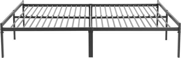 Pat List cu somiera inclusa din metal negru 160x200 cm - LunaHome.ro