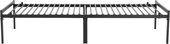 Pat List cu somiera inclusa din metal negru 90x200 cm - LunaHome.ro