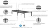 Pat List cu somiera inclusa din metal negru 90x200 cm - LunaHome.ro