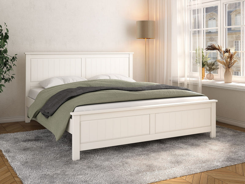 Pat Northwood din lemn de pin alb cu somiera 180x200 cm - LunaHome.ro