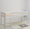 Pat etajat Robin cu scara, birou si comode 90x200 cm din lemn de pin - LunaHome.ro