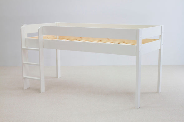 Pat etajat Robin cu scara, birou si comode 90x200 cm din lemn de pin - LunaHome.ro