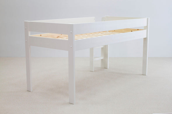 Pat etajat Robin cu scara, birou si comode 90x200 cm din lemn de pin - LunaHome.ro
