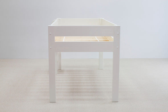 Pat etajat Robin cu scara, birou si comode 90x200 cm din lemn de pin - LunaHome.ro