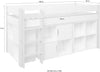 Pat etajat Robin cu scara, birou si comode 90x200 cm din lemn de pin - LunaHome.ro