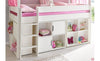 Pat etajat Robin cu scara, birou si comode 90x200 cm din lemn de pin - LunaHome.ro