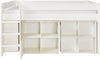 Pat etajat Robin cu scara, birou si comode 90x200 cm din lemn de pin - LunaHome.ro
