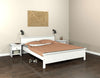Pat alb din lemn masiv Indra, cu freze decorative, 180x200 cm - LunaHome.ro