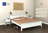 Pat alb din lemn masiv Indra, cu freze decorative, 180x200 cm - LunaHome.ro