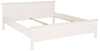 Pat alb rustic din lemn masiv Indra cu freze decorative 180x200 cm - LunaHome.ro