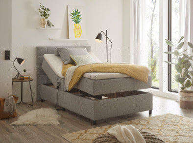 Pat complet Mariborsko gri cu motor si telecomanda 120x200 cm - LunaHome.ro