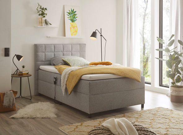 Pat complet Mariborsko gri cu motor si telecomanda 120x200 cm - LunaHome.ro