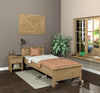 Pat din lemn masiv Indra, cu freze decorative 90x200 cm - LunaHome.ro