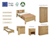 Pat din lemn masiv Indra, cu freze decorative 90x200 cm - LunaHome.ro
