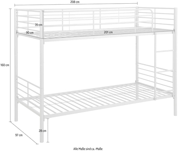 Set 2 paturi stivuibile Hayo din metal negru 90x200 cm