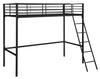 Pat înalt Hayo din metal negru cu scara inclusa 90x200 cm - LunaHome.ro