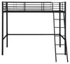 Pat înalt Hayo din metal negru cu scara inclusa 90x200 cm - LunaHome.ro