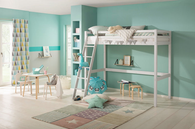 Pat înalt Lüttenhütt Alpi din lemn de pin alb 90x200 cm - LunaHome.ro