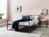 Pat metalic Amrum negru cu somiera 140x200 cm - LunaHome.ro