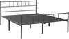 Pat metalic Amrum negru cu somiera 140x200 cm - LunaHome.ro