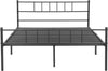 Pat metalic Amrum negru cu somiera 140x200 cm - LunaHome.ro