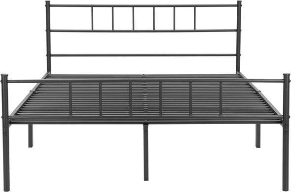 Pat metalic Amrum negru cu somiera 140x200 cm - LunaHome.ro