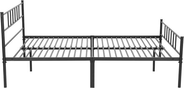 Pat metalic Amrum negru cu somiera 140x200 cm - LunaHome.ro