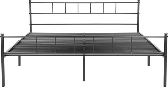 Pat metalic Amrum negru cu somiera 180x200 cm