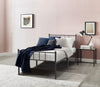 Pat metalic Amrum negru cu somiera 90x200 cm - LunaHome.ro