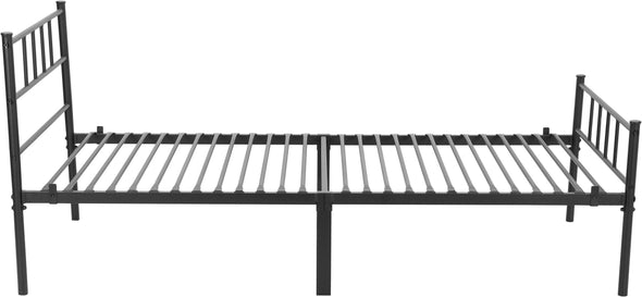 Pat metalic Amrum negru cu somiera 90x200 cm - LunaHome.ro