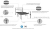 Pat metalic Amrum negru cu somiera 90x200 cm - LunaHome.ro