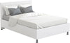 Pat tapitat alb Atlantic Johanna cu somiera si depozitare 140x200 cm - LunaHome.ro