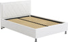 Pat tapitat alb Atlantic Johanna cu somiera si depozitare 140x200 cm - LunaHome.ro