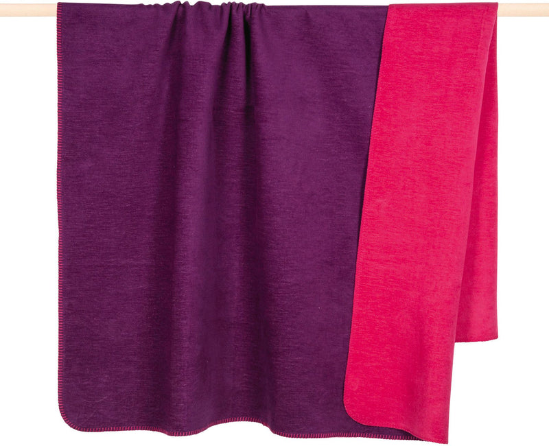 Pătură Hobart cu 2 fețe roz-violet 150x200 cm lavabilă - LunaHome.ro