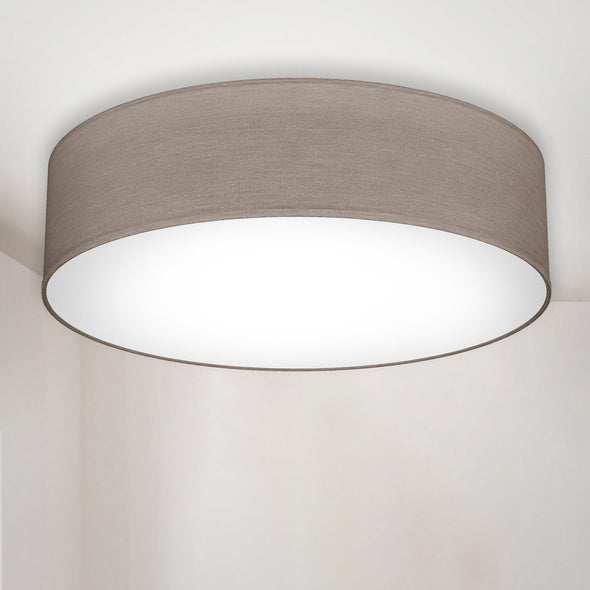 Plafoniera BKLicht cu abajur textil taupe 38 cm diametru - LunaHome.ro