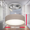 Plafoniera BKLicht cu abajur textil taupe 38 cm diametru - LunaHome.ro