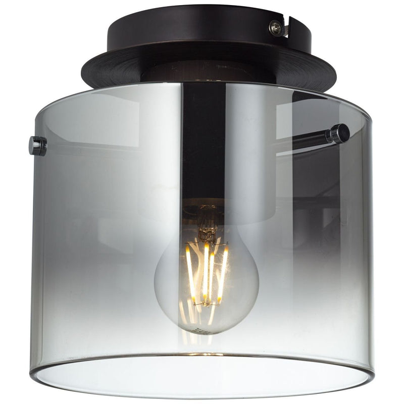 Plafonieră Brilliant Beth din sticla fumurie 20 cm diametru - LunaHome.ro