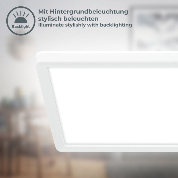 Plafoniera LED BKLicht ultraslim alba cu lumina indirecta 58 cm - LunaHome.ro