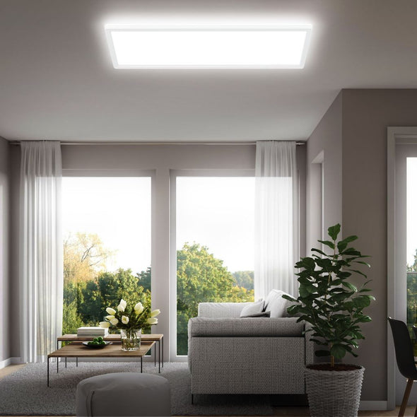 Plafoniera LED BKLicht ultraslim alba cu lumina indirecta 58 cm - LunaHome.ro