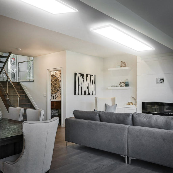 Plafoniera LED BKLicht ultraslim alba cu lumina indirecta 58 cm - LunaHome.ro