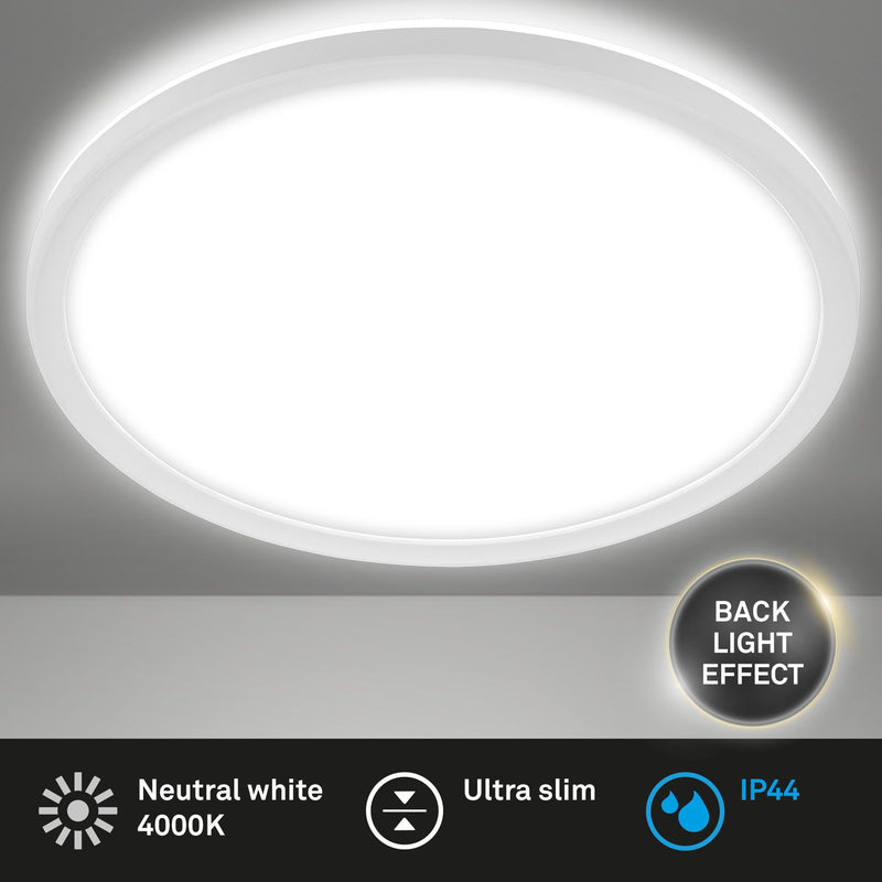Plafoniera LED Briloner rezistenta la umezeala rotunda alba 42 cm