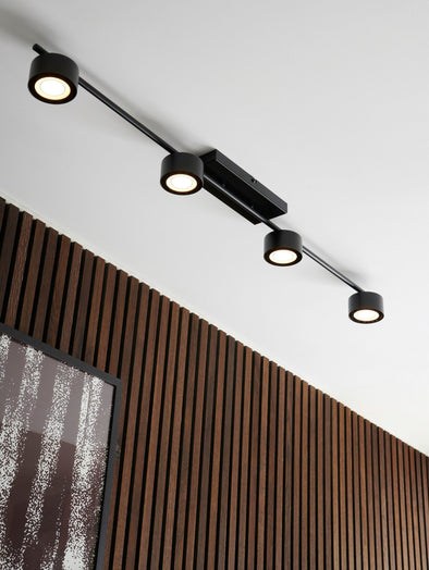 Plafoniera LED Clyde neagra cu 4 spoturi 115 cm - LunaHome.ro
